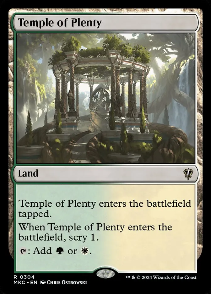 2024 Murders at Karlov Manor Commander Temple of Plenty #304 rare card image