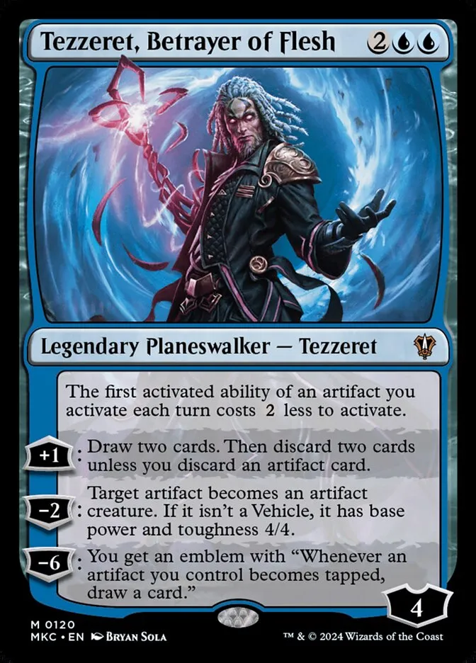 2024 Murders at Karlov Manor Commander Tezzeret, Betrayer of Flesh #120 mythic card image