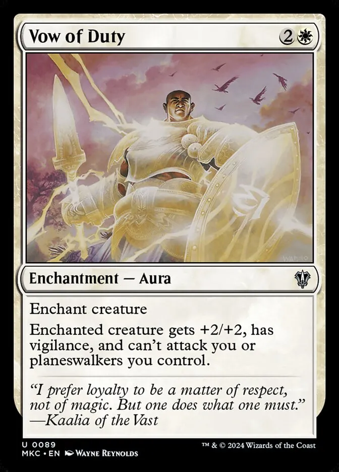 2024 Murders at Karlov Manor Commander Vow of Duty #89 uncommon card image