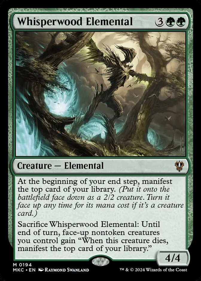 2024 Murders at Karlov Manor Commander Whisperwood Elemental #194 mythic card image