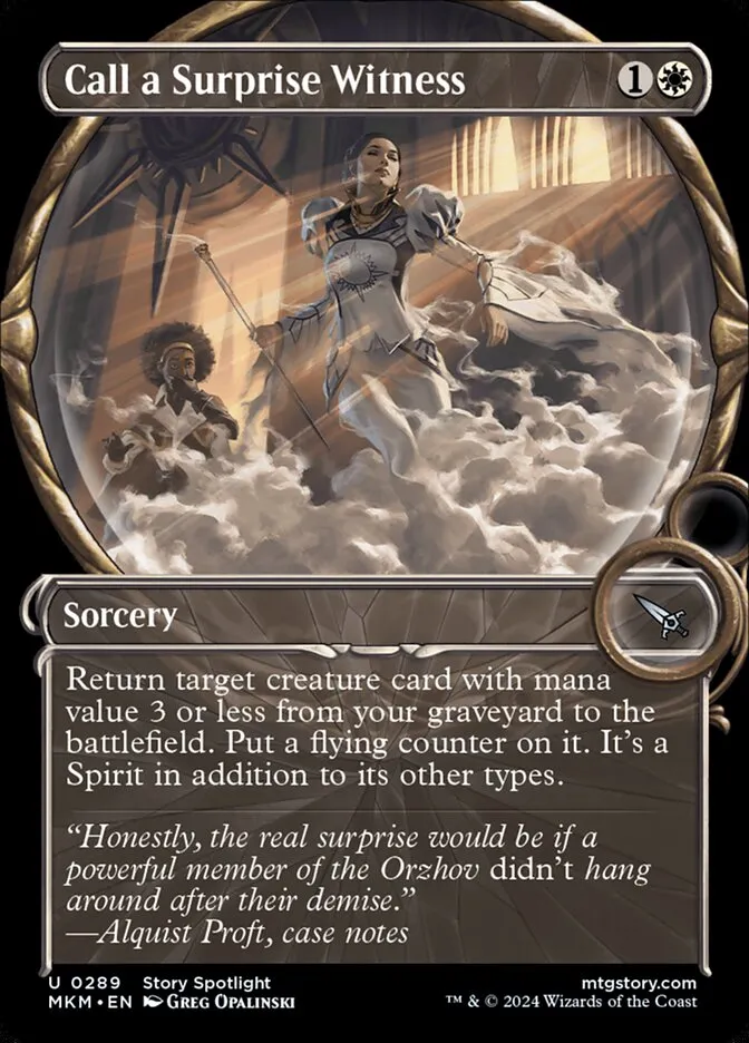 2024 Murders at Karlov Manor Call a Surprise Witness [Showcase] uncommon #289 uncommon card image
