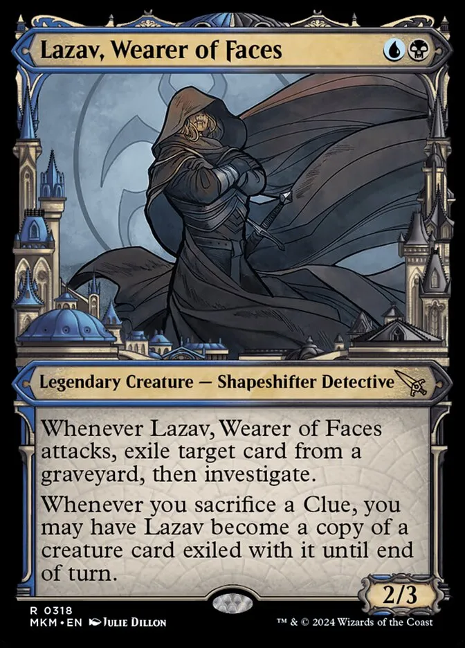 2024 Murders at Karlov Manor Lazav, Wearer of Faces [Serialized] rare #318 rare card image
