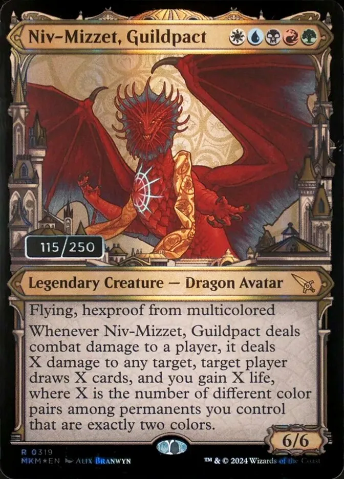 2024 Murders at Karlov Manor Niv-Mizzet, Guildpact #319z rare card image