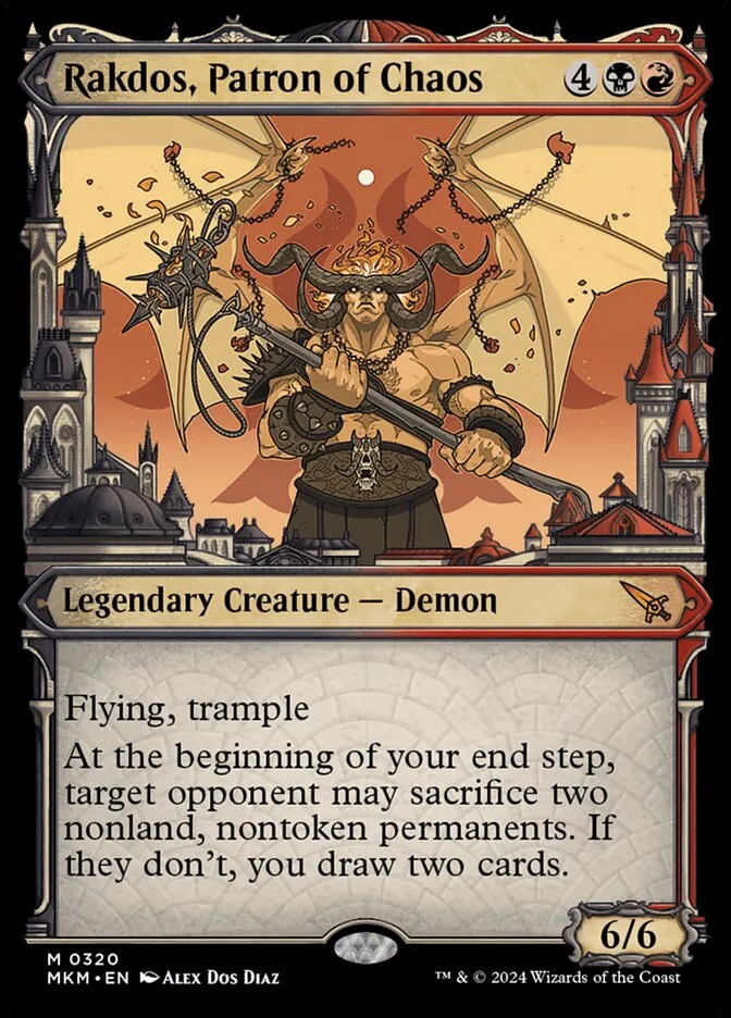 2024 Murders at Karlov Manor Rakdos, Patron of Chaos [Serialized] mythic #320 mythic card image