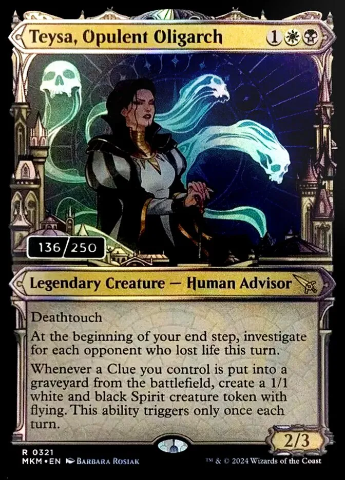 2024 Murders at Karlov Manor Teysa, Opulent Oligarch #321z rare card image