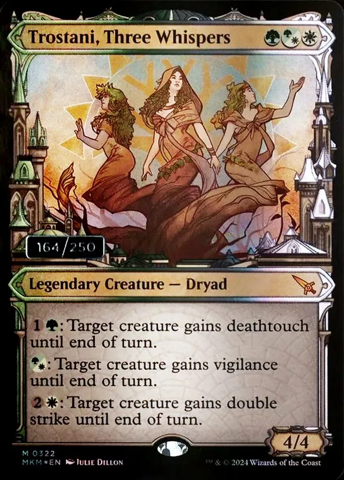 2024 Murders at Karlov Manor Trostani, Three Whispers #322z mythic card image