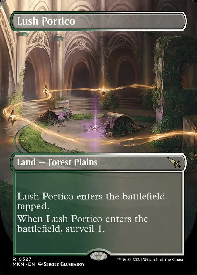 2024 Murders at Karlov Manor Lush Portico [Borderless] rare #327 rare card image
