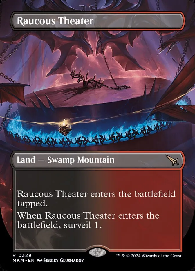 2024 Murders at Karlov Manor Raucous Theater [Borderless] rare #329 rare card image