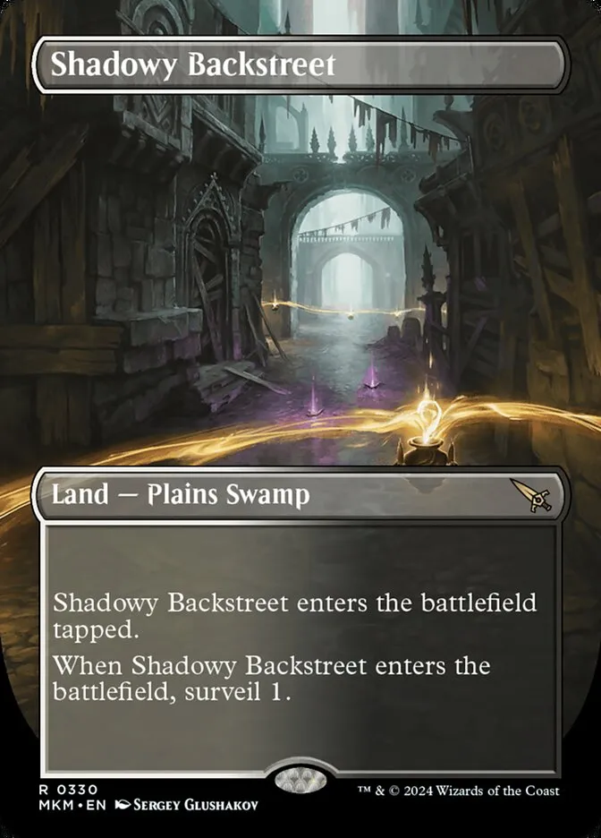 2024 Murders at Karlov Manor Shadowy Backstreet [Borderless] rare #330 rare card image