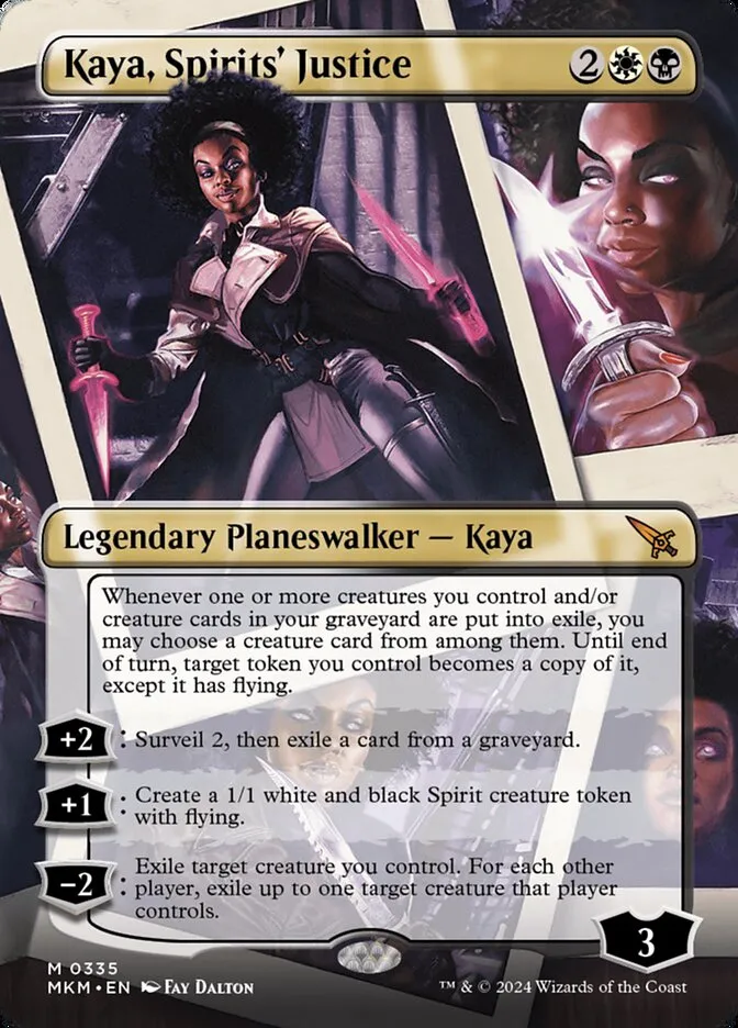 2024 Murders at Karlov Manor Kaya, Spirits' Justice [Borderless] mythic #335 mythic card image