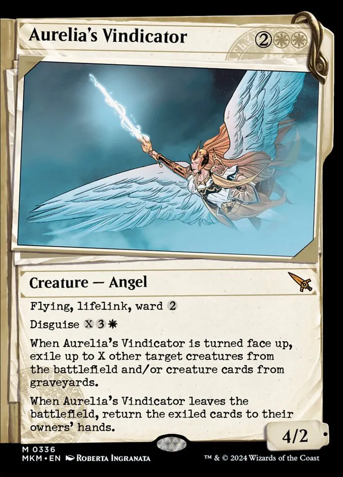 2024 Murders at Karlov Manor Aurelia's Vindicator [Showcase] mythic #336 mythic card image