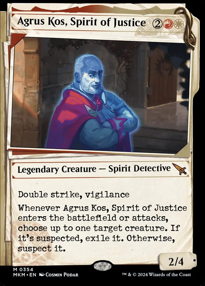 2024 Murders at Karlov Manor Agrus Kos, Spirit of Justice [Showcase] mythic #354 mythic card image