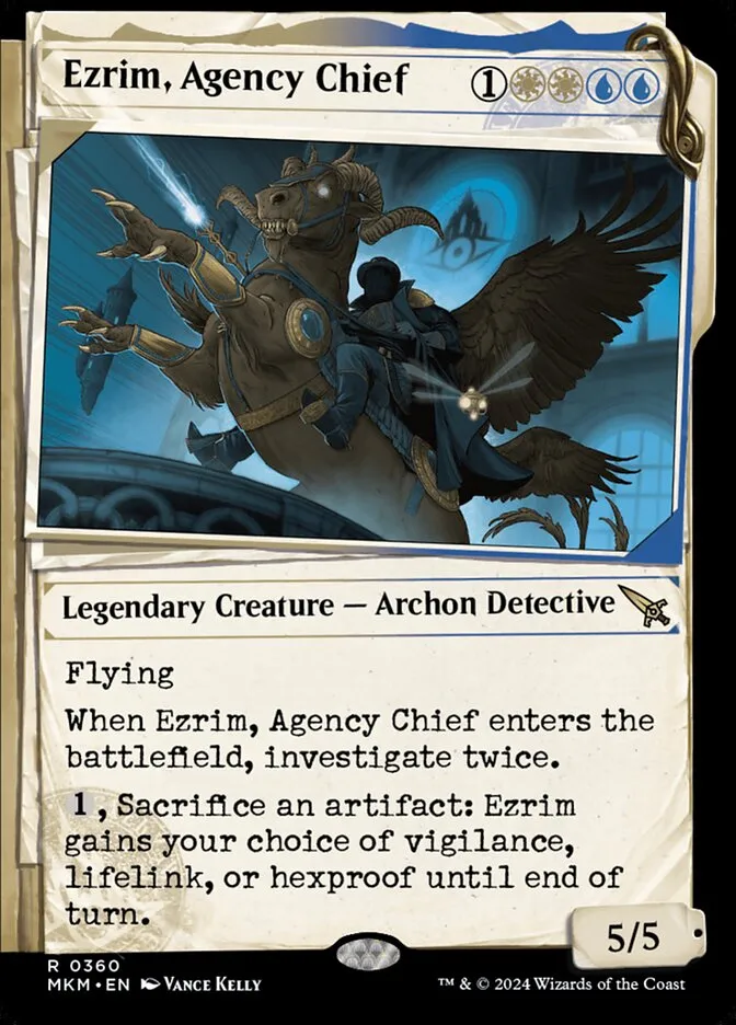 2024 Murders at Karlov Manor Ezrim, Agency Chief [Showcase] rare #360 rare card image