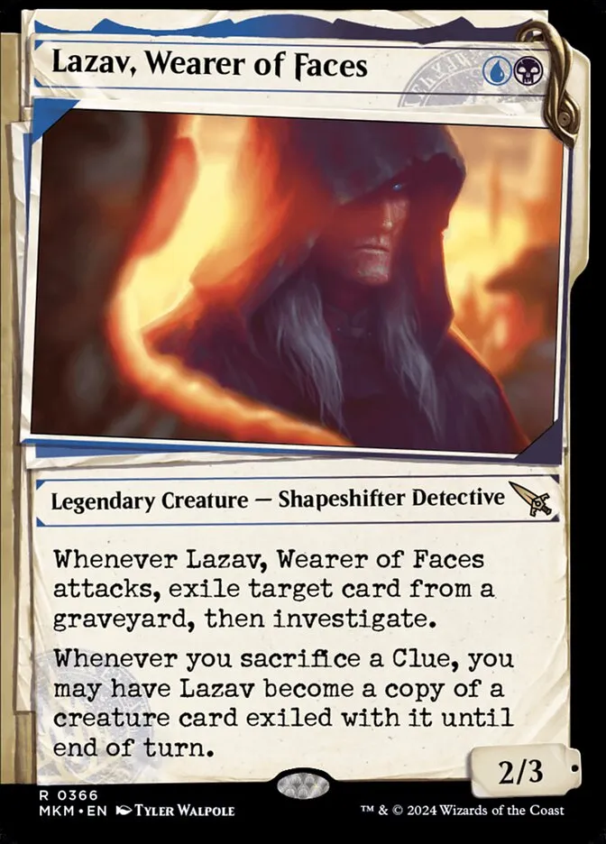 2024 Murders at Karlov Manor Lazav, Wearer of Faces [Showcase] rare #366 rare card image