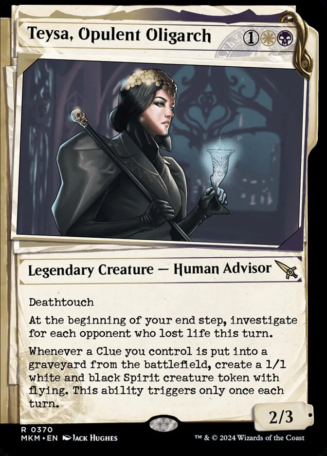 2024 Murders at Karlov Manor Teysa, Opulent Oligarch [Showcase] rare #370 rare card image