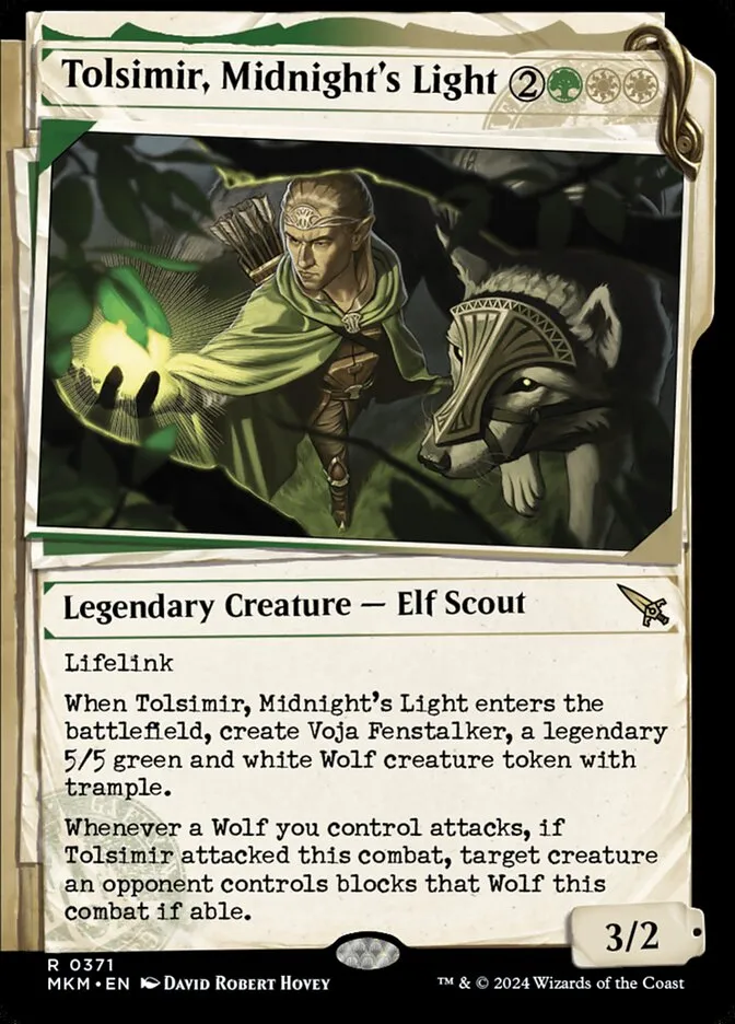 2024 Murders at Karlov Manor Tolsimir, Midnight's Light [Showcase] rare #371 rare card image