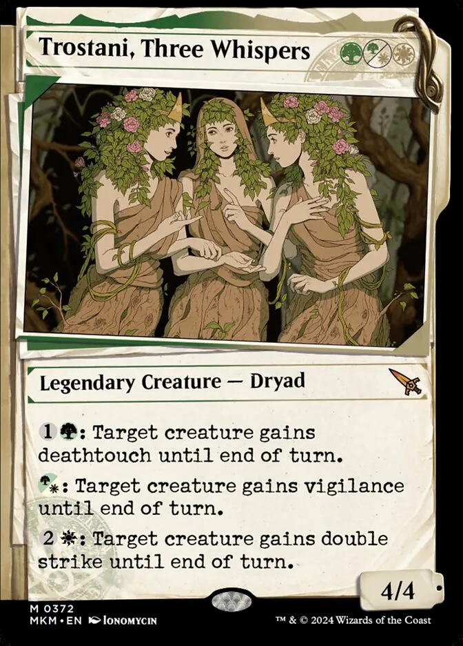 2024 Murders at Karlov Manor Trostani, Three Whispers [Showcase] mythic #372 mythic card image