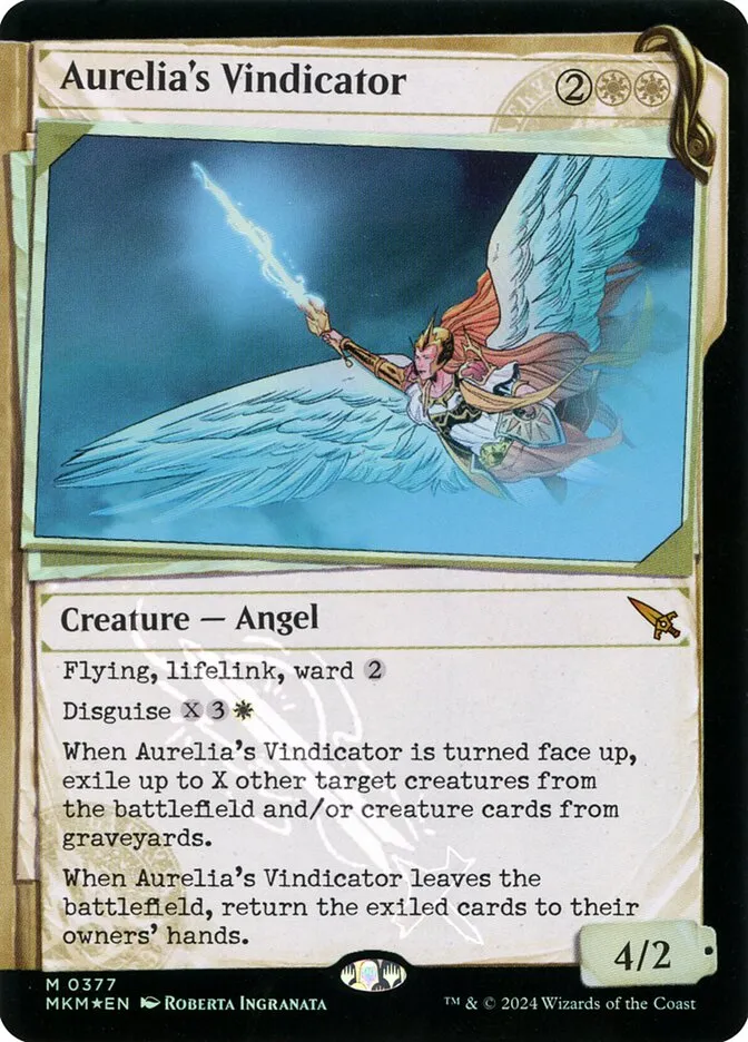 2024 Murders at Karlov Manor Aurelia's Vindicator #377 mythic card image
