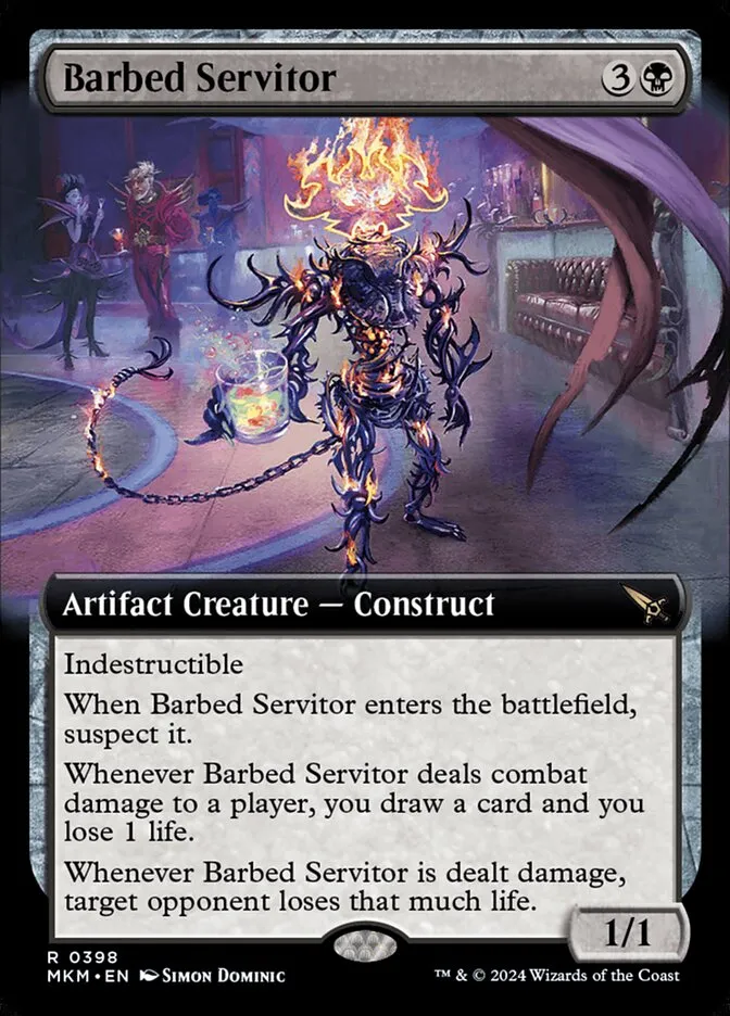 2024 Murders at Karlov Manor Barbed Servitor rare #398 rare card image