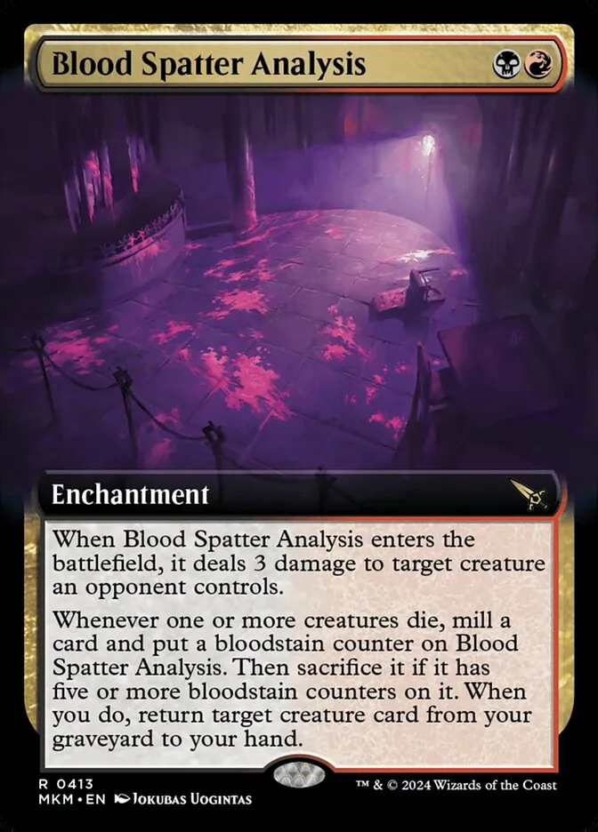 2024 Murders at Karlov Manor Blood Spatter Analysis rare #413 rare card image