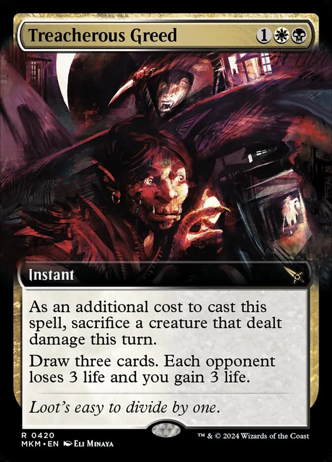 2024 Murders at Karlov Manor Treacherous Greed rare #420 rare card image