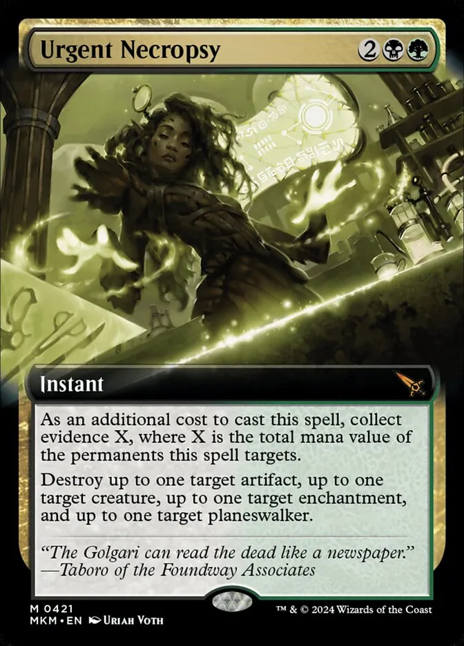 2024 Murders at Karlov Manor Urgent Necropsy mythic #421 mythic card image