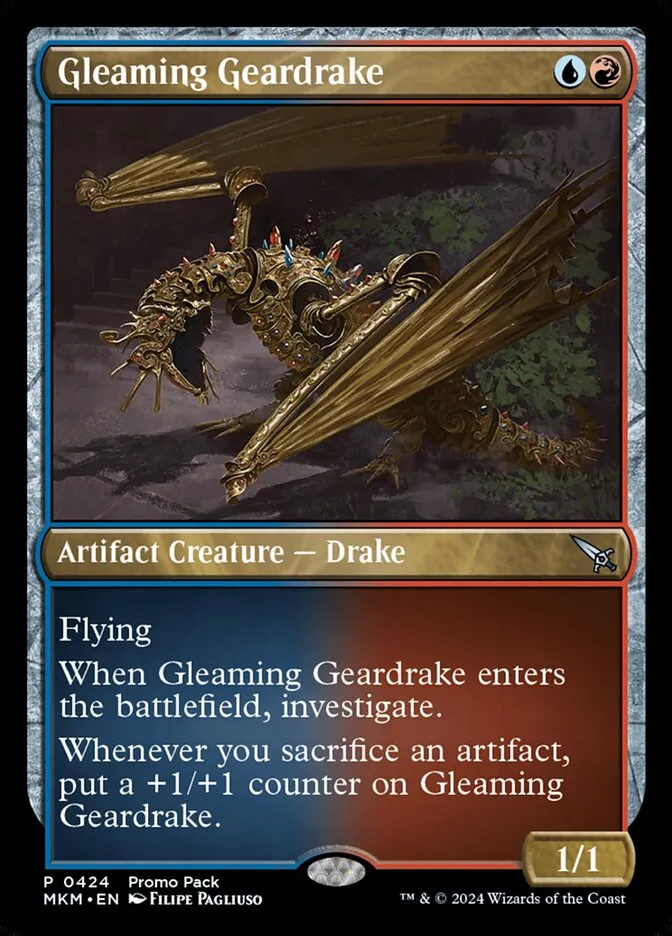 2024 Murders at Karlov Manor Gleaming Geardrake #424 uncommon card image