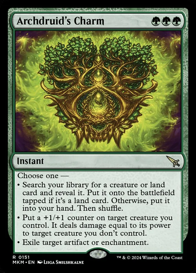 2024 Murders at Karlov Manor Archdruid's Charm rare #151 rare card image