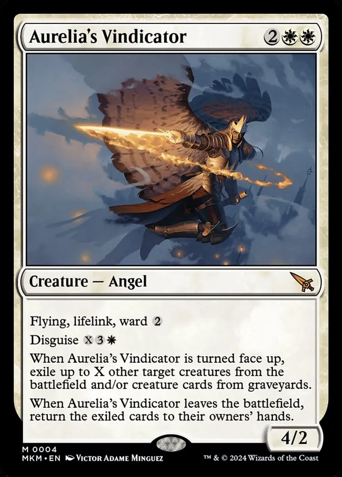 2024 Murders at Karlov Manor Aurelia's Vindicator [Foil] mythic #4 mythic card image