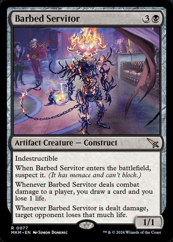 2024 Murders at Karlov Manor Barbed Servitor [Foil] rare #77 rare card image