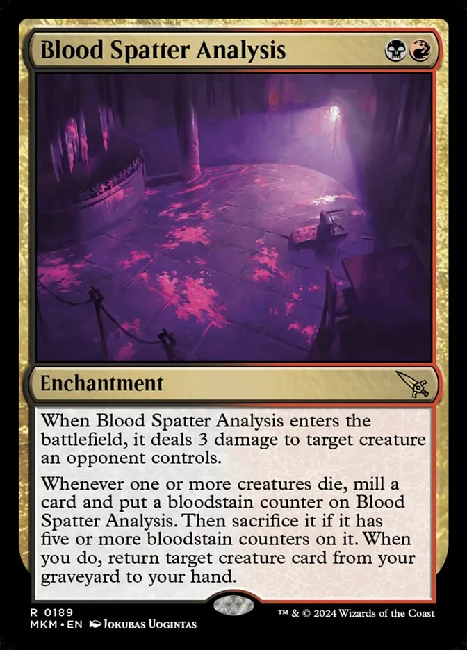 2024 Murders at Karlov Manor Blood Spatter Analysis #189 rare card image