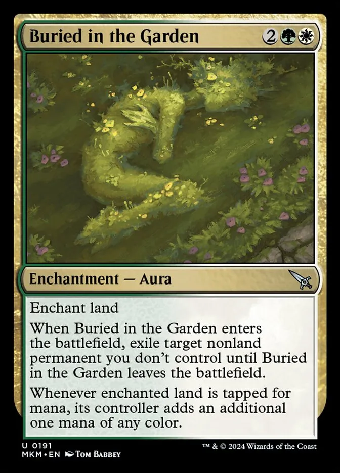 2024 Murders at Karlov Manor Buried in the Garden #191 uncommon card image
