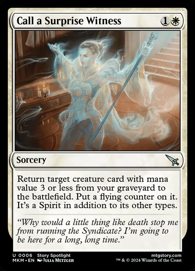 2024 Murders at Karlov Manor Call a Surprise Witness [Foil] uncommon #6 uncommon card image
