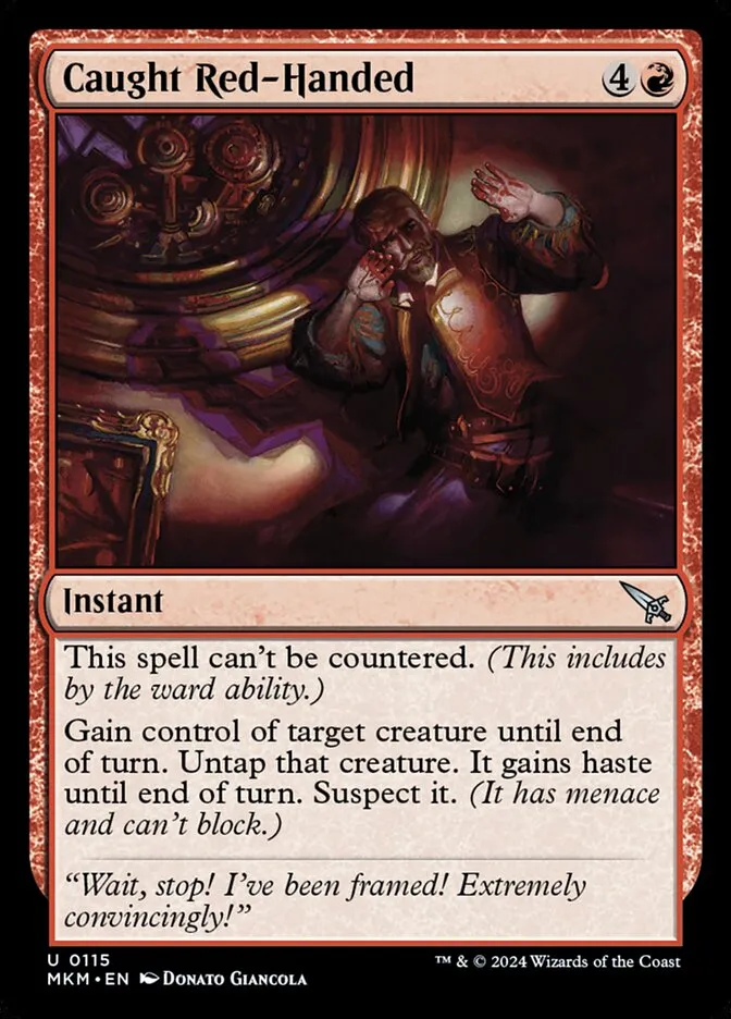2024 Murders at Karlov Manor Caught Red-Handed #115 uncommon card image