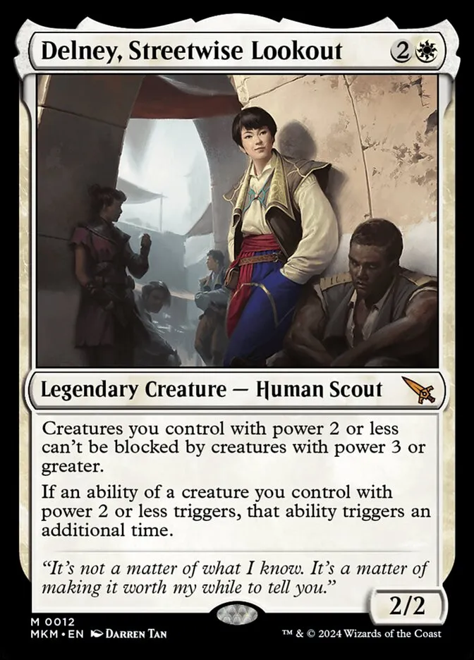 2024 Murders at Karlov Manor Delney, Streetwise Lookout [Foil] mythic #12 mythic card image