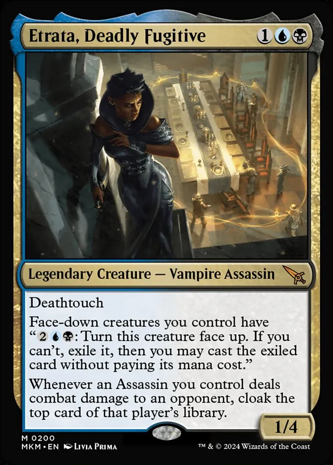 2024 Murders at Karlov Manor Etrata, Deadly Fugitive #200 mythic card image
