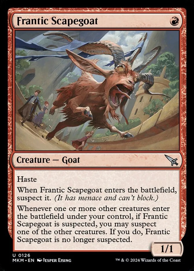 2024 Murders at Karlov Manor Frantic Scapegoat #126 uncommon card image