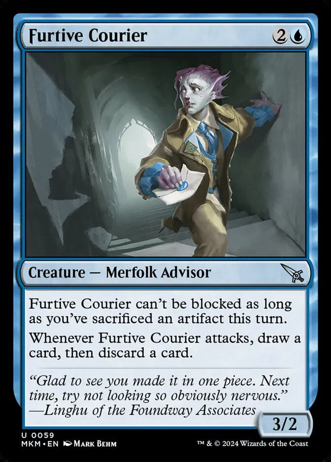 2024 Murders at Karlov Manor Furtive Courier [Foil] uncommon #59 uncommon card image