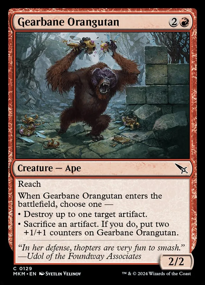 2024 Murders at Karlov Manor Gearbane Orangutan #129 common card image