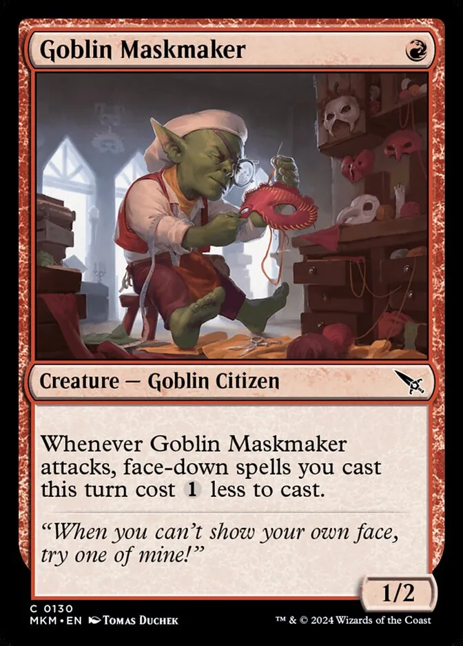 2024 Murders at Karlov Manor Goblin Maskmaker #130 common card image