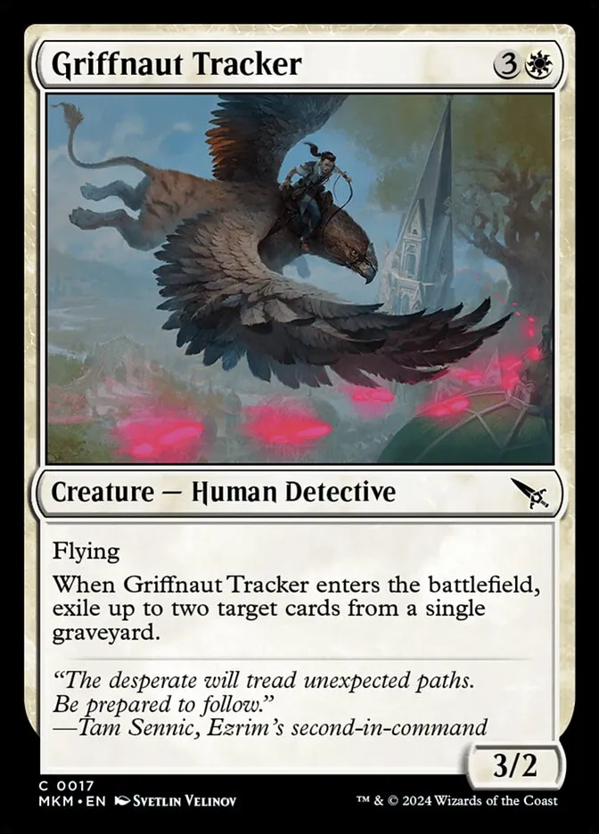 2024 Murders at Karlov Manor Griffnaut Tracker [Foil] common #17 common card image