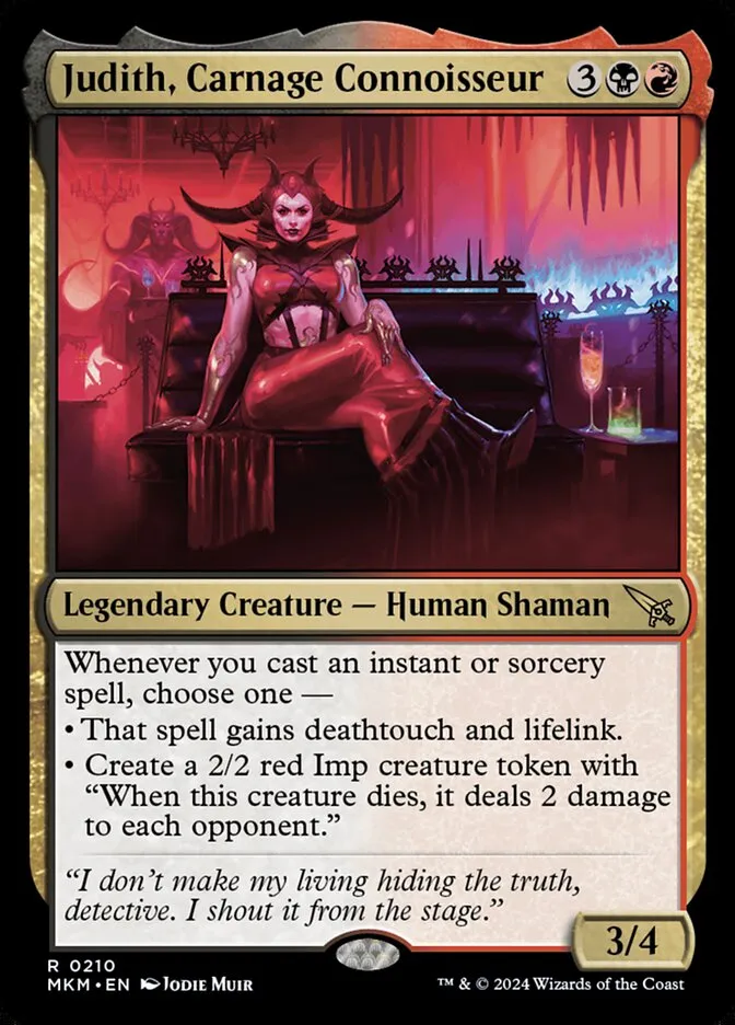 2024 Murders at Karlov Manor Judith, Carnage Connoisseur #210 rare card image