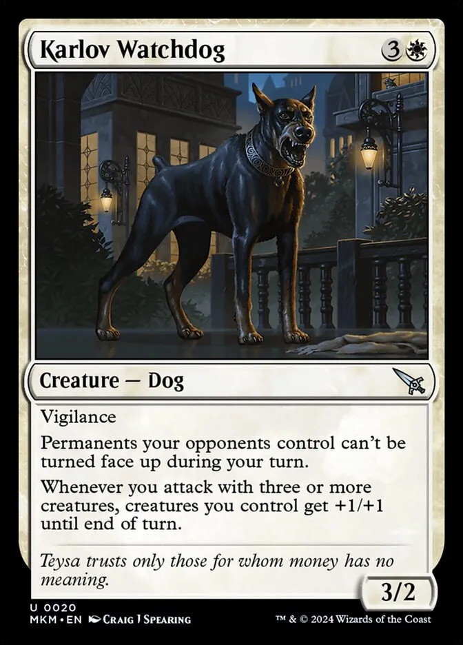 2024 Murders at Karlov Manor Karlov Watchdog [Foil] uncommon #20 uncommon card image