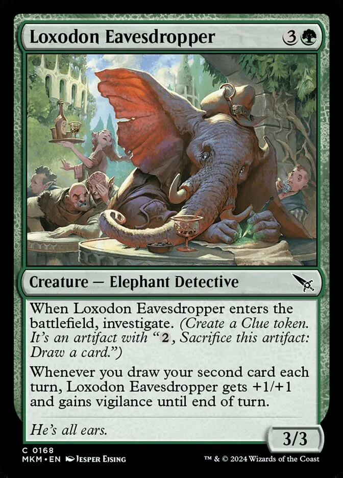 2024 Murders at Karlov Manor Loxodon Eavesdropper #168 common card image
