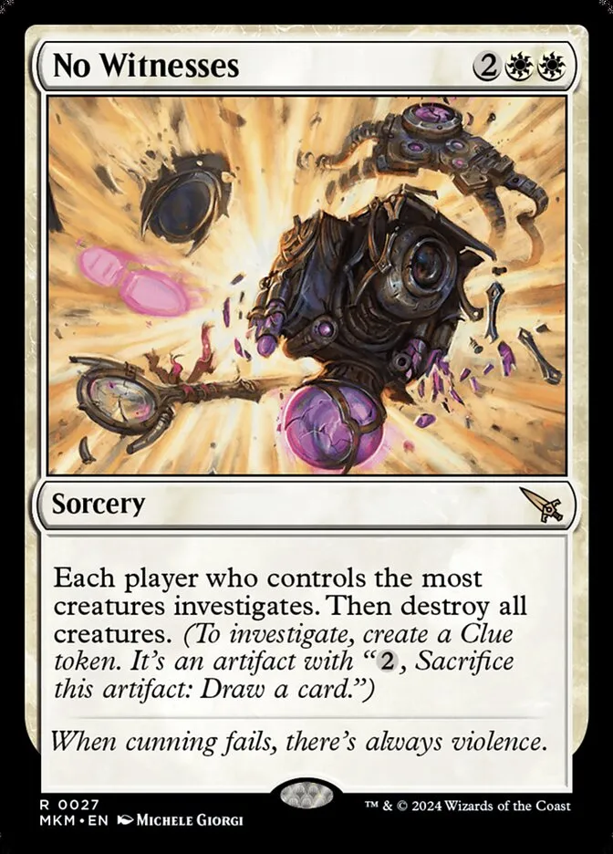 2024 Murders at Karlov Manor No Witnesses [Foil] rare #27 rare card image