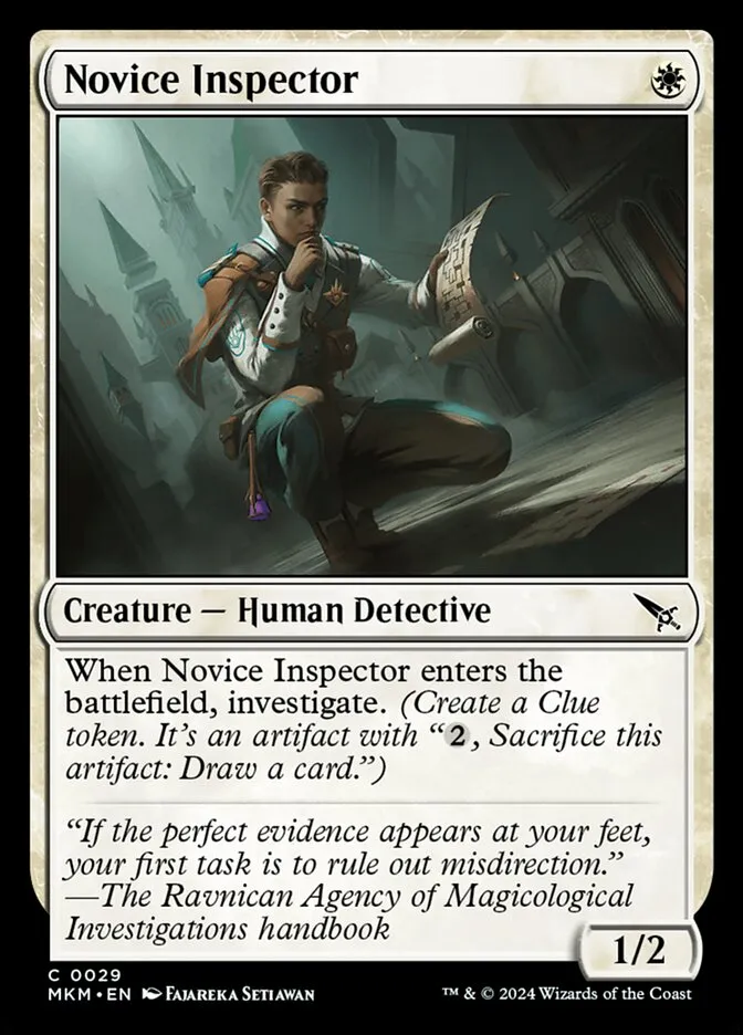 2024 Murders at Karlov Manor Novice Inspector [Foil] common #29 common card image