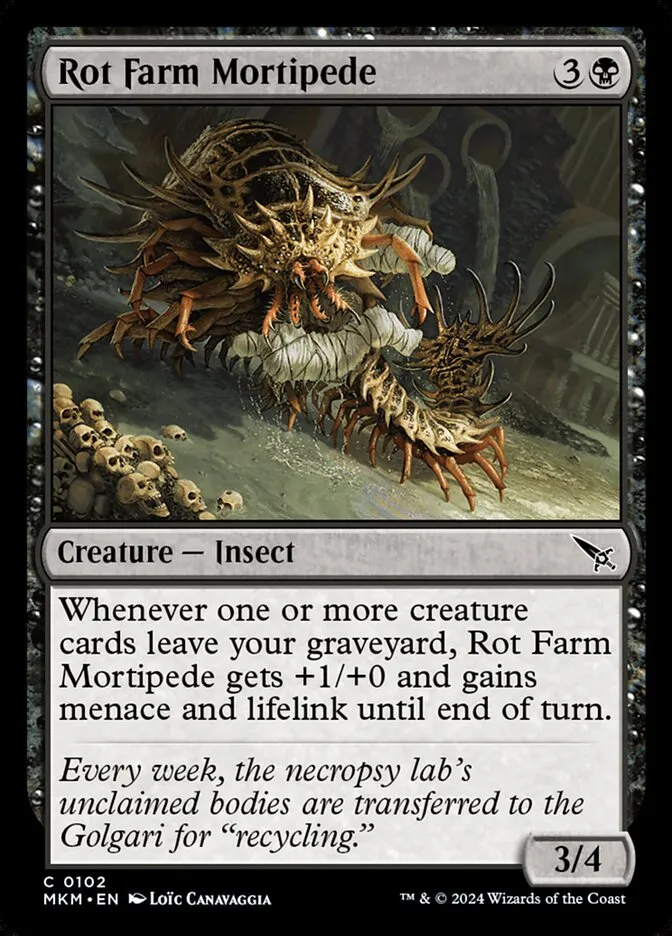 2024 Murders at Karlov Manor Rot Farm Mortipede common #102 common card image
