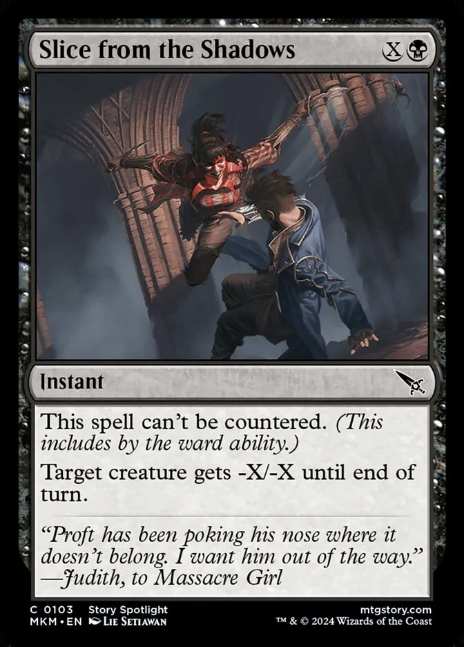 2024 Murders at Karlov Manor Slice from the Shadows common #103 common card image
