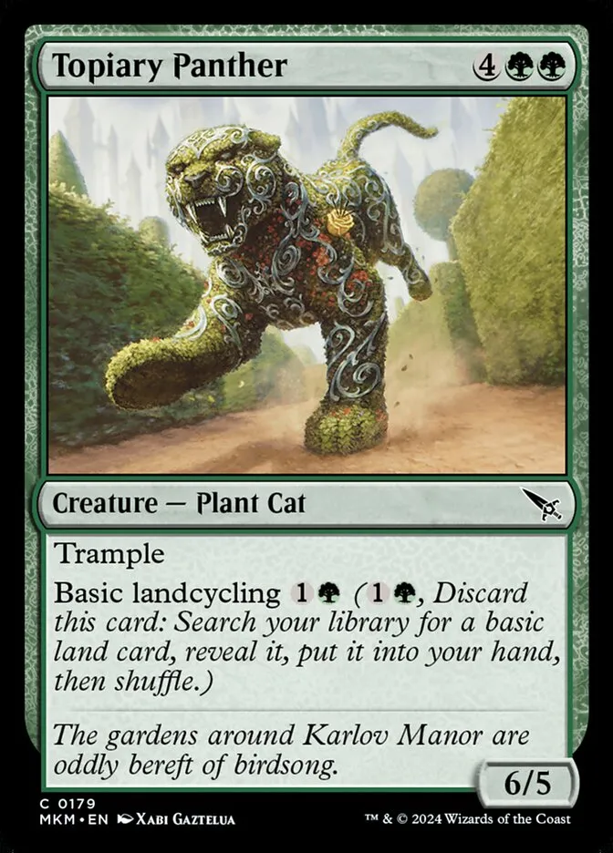 2024 Murders at Karlov Manor Topiary Panther #179 common card image