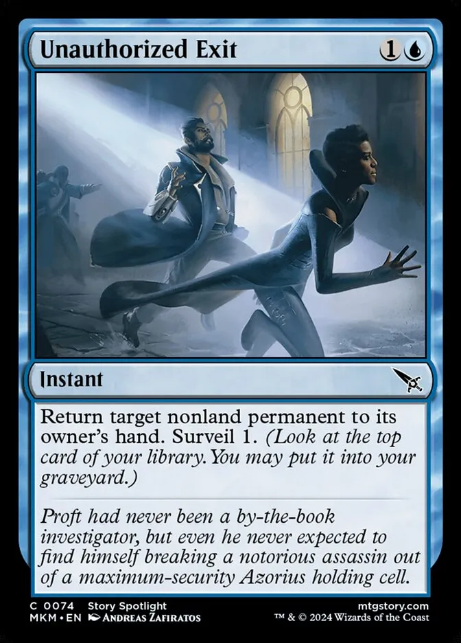 2024 Murders at Karlov Manor Unauthorized Exit [Foil] common #74 common card image